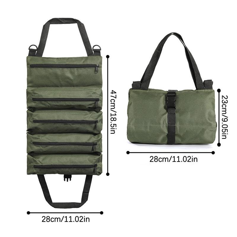 Tool Roll Up Pouch, Tool Roll, Heavt Duty Tool Organizer Portable Tool Storage Bags Waterproof Oxford Cloth-Zipper Pouch For Men