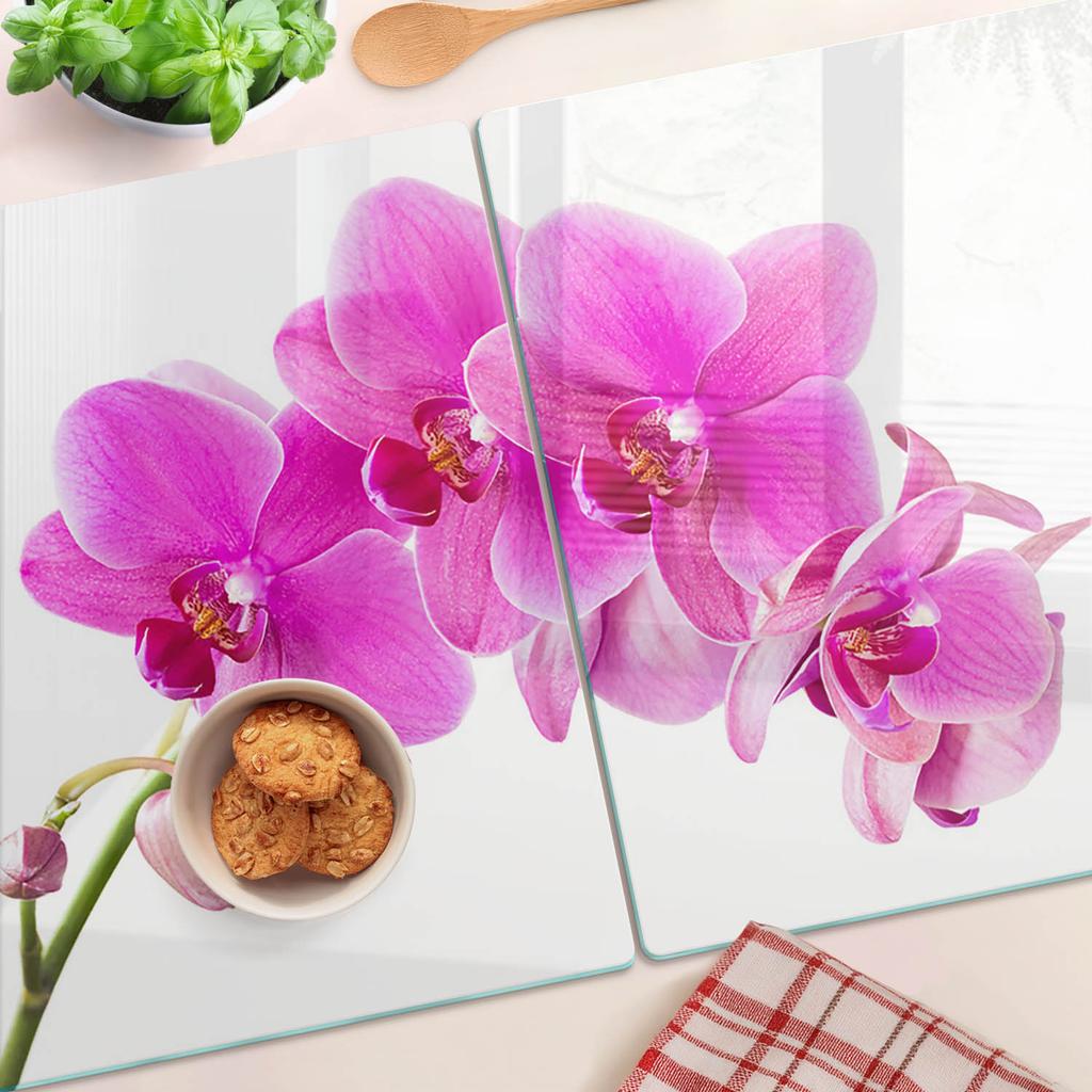 Dekoracyjne Deski Szkło Hartowane Do Krojenia Różowa Orchidea 2X40X52 Cm