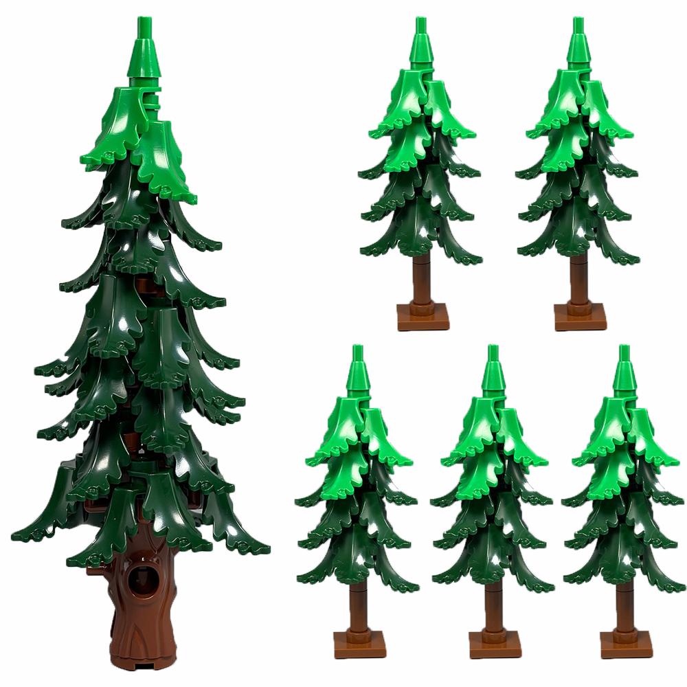 MOC Pflanzen- und Baumteile: Grünes Gras, Kiefern, Blattblumen & Stadtbausteine Zubehör - Bauklötze Set