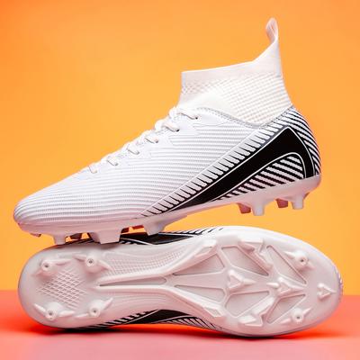 4 Colors To Choose From, Popular High-top Soccer Shoes, FG and TF Styles for Professional Training, Unisex. Sole Spikes Shoes