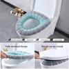 Toilet Seat Cover Mat Soft Velvet Fabric Universal Bathroom Toilet Seat Cover Washable Closestool Warmer Accessories