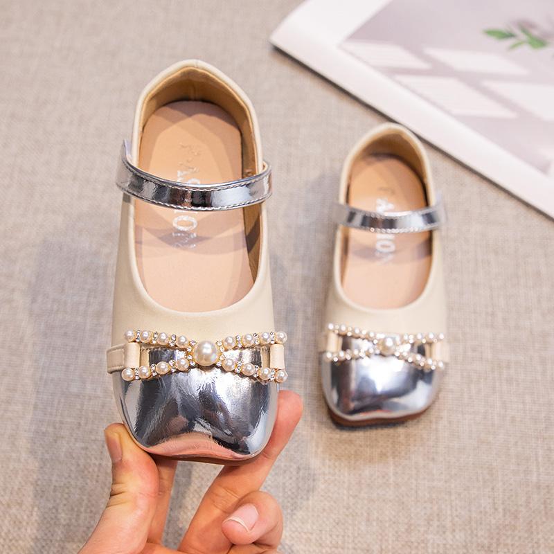Girls Princess Shoes with Bow-knot Children Leather Shoes for Party Wedding Soft Sole Fashion Kids Performance Shoes Sweet