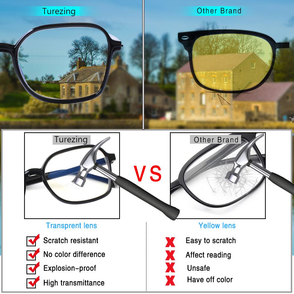 Turezing 5 Pack Reading Glasses Men Women Blue Light Blocking Spring Hinge HD Reader Eyewear