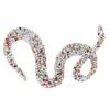 SnakE Shaped Rhinestones Trim Ribbon Mesh Wrap Roll   Clothing Accessories Applique (Silver)