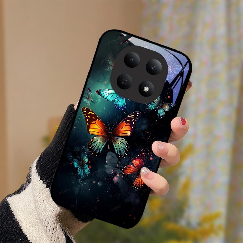Glass Case For Xiaomi Poco M8 5G Fashion Hard PC Tempered Glass Phone Case Back Cover For Redmi Note 15 Note15 5G Funda Bumper