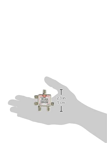 Maspro Denko 2SPFDW 4K/8K Satellite Broadcast (3224MHz) Compatible 2-Way Splitter, All Terminals Pass-Through