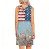 Sleeveless Independence Day Dress with Tearable Shoulder Design Post Surgery Dress for Women American Flag Print Summer Casual Dress