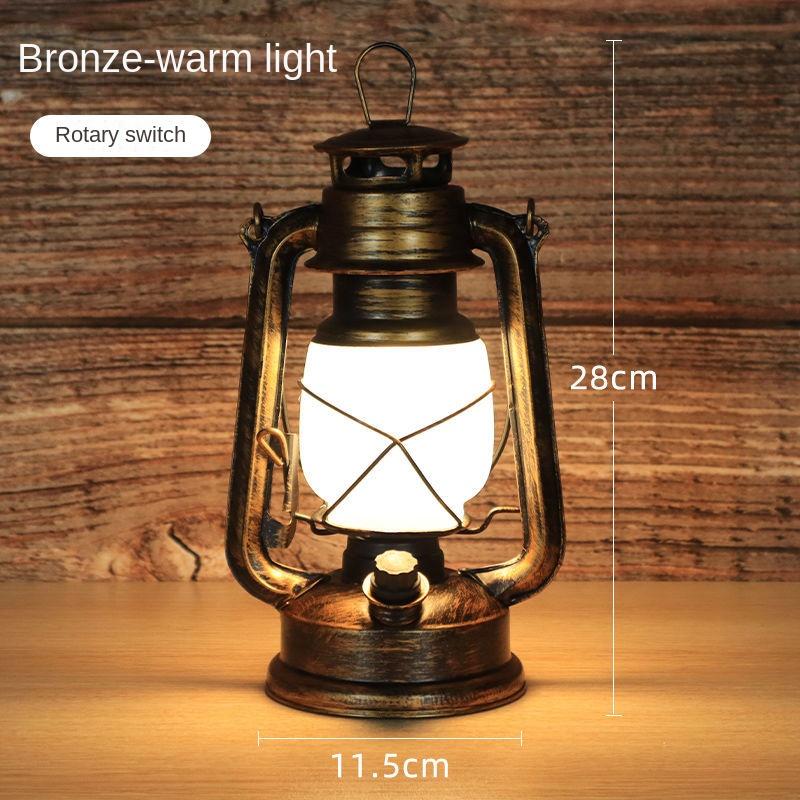 Rechargeable Bar Table Lamp Creative Retro Ambience Light Decoration Desk Lamp Outdoor Vintage Kerosene Lamp Barn Lantern