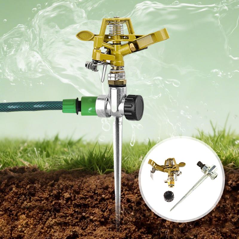 Automatic Rotating Garden Sprinkler Lawn Park Orchard Field 360 Degree Rotation Irrigation Watering Impact Ground Sprinkler