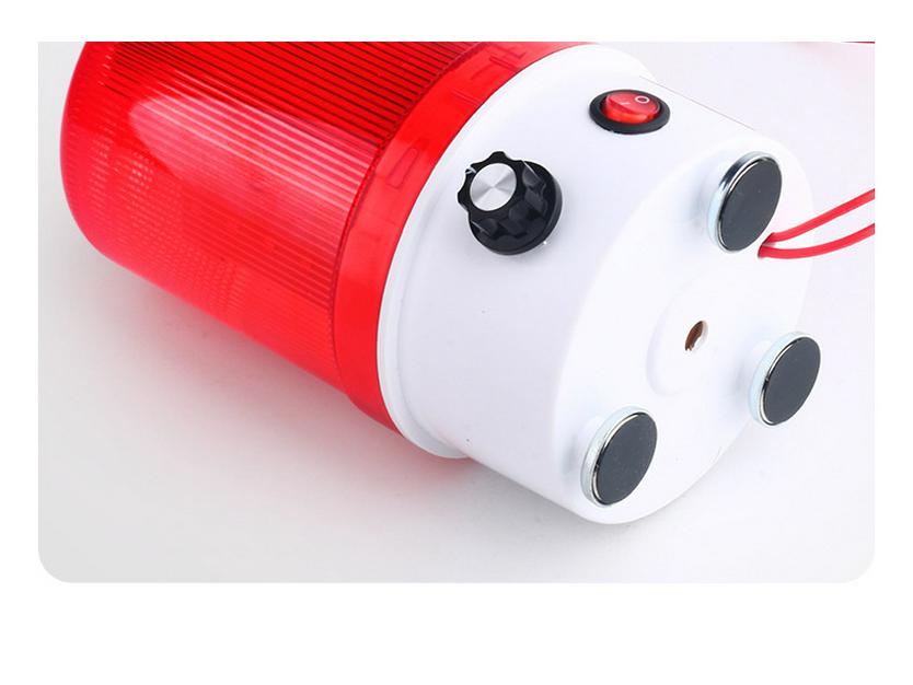 Magnetic LED Strobe Light & Alarm: Flashing 24V/12V with Sound, 220V Anti-Rear-End