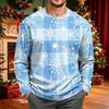 Men's Corduroy Long Sleeve Neck Shirt with Christmas Print Holiday Party Top