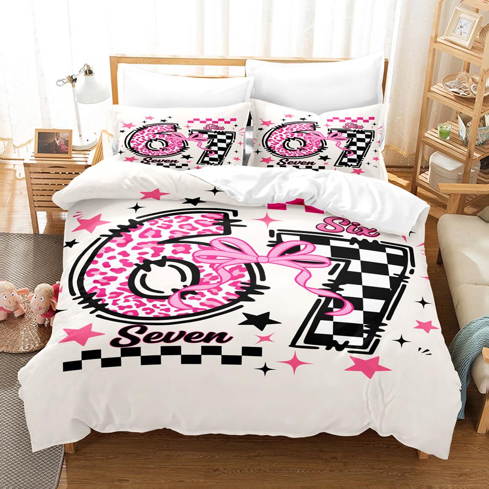 67 POP-Kultur 3D-Druck Bettwäscheset Moderner Stil Weiches Bettbezug-Set King Queen Twin Größe Geburtstagsgeschenk für Schlafzimmerdekoration