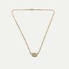 Premium Metal Brass Plated 18K Real Gold Inlaid With Zircon Pig Nose Clavicle Chain Simple Necklace