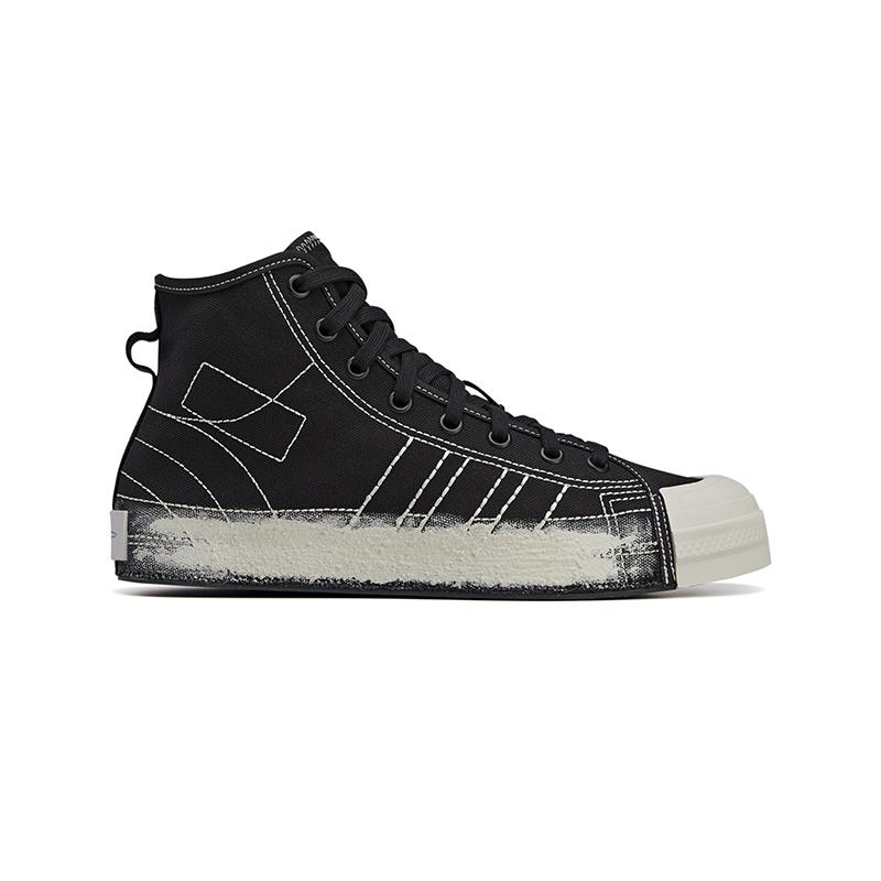 Y-3 Nizza Hi Удобные Модные Универсальные Высокие Кеды из Канваса Мужские Кроссовки Черные 52-JQ2449