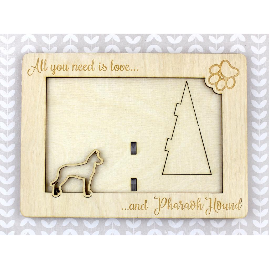 Pharaoh Hound, Kelb tal-Fenek – Photo frame, engraved wooden frame | Art-Dog