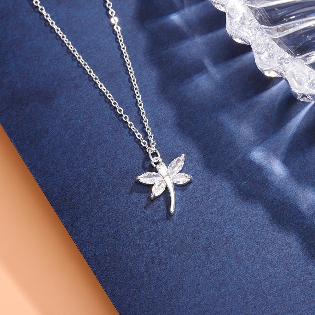 New Fashion Crystal Dragonfly 925 Sterling Silver Exquisite Creative Pendant Necklaces XL285