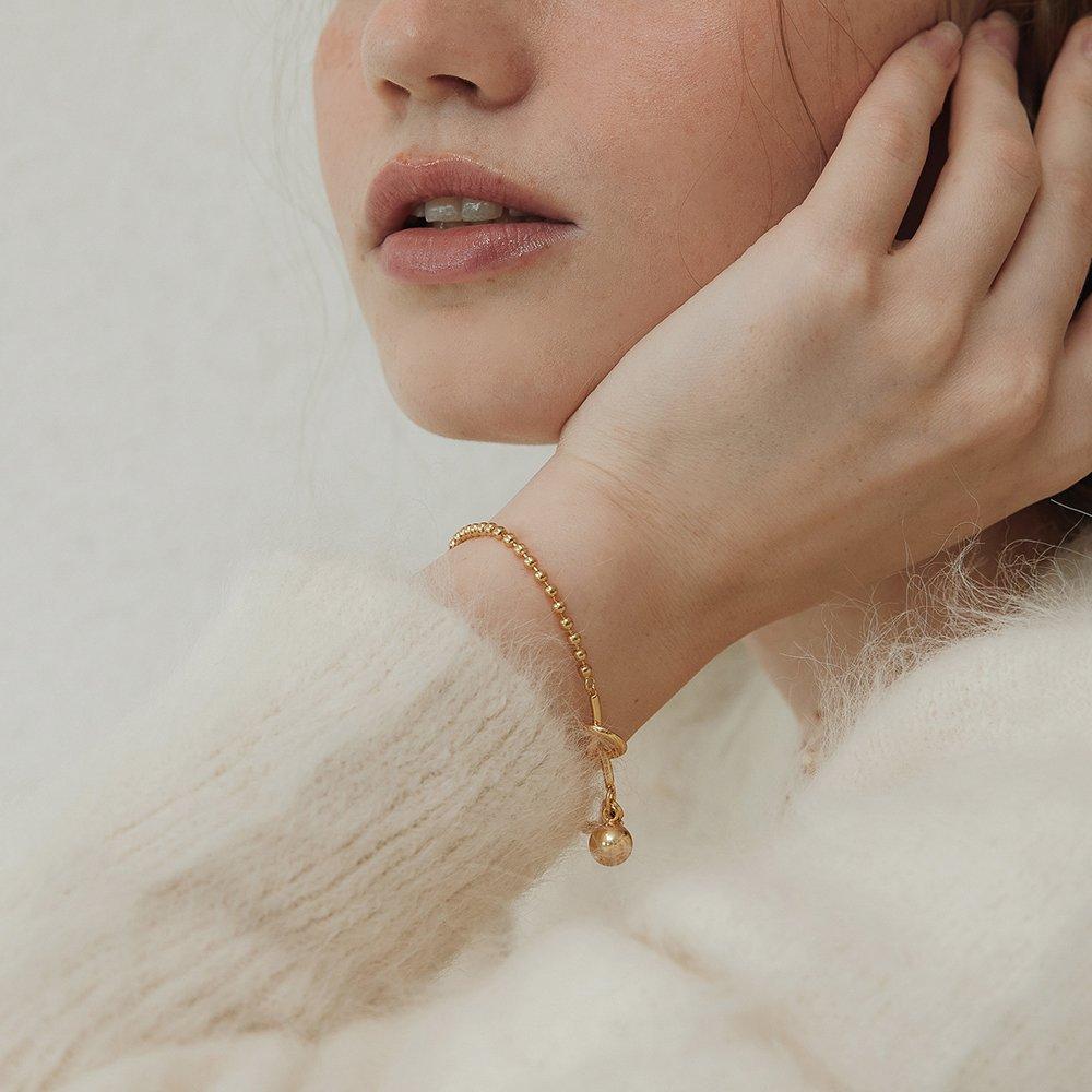 (Silver 925) Knotted Ball Chain Bracelet Br1793