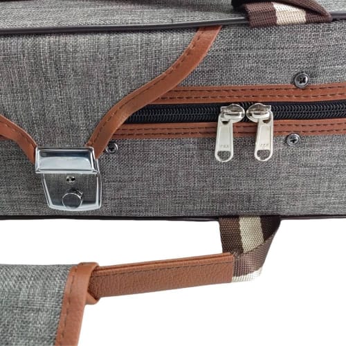 WUQIMUSC 4/4 Full Size Violin Case, Nylon Oxford Cloth, Lightweight Box with Adjustable Shoulder Strap, Travel Violin Case Bag (Gray)