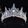 DIEZI Corona Tiara Barocca Vintage con Cristalli AB per Donne Ragazze Matrimonio Festa Elegante Lusso Corona di Strass Acconciatura Gioielli