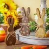 3 Pieces Of Wooden Easter Bunny Layered Tray Decoration dDesktop Center Wooden Crafts Ornament Holiday Gift