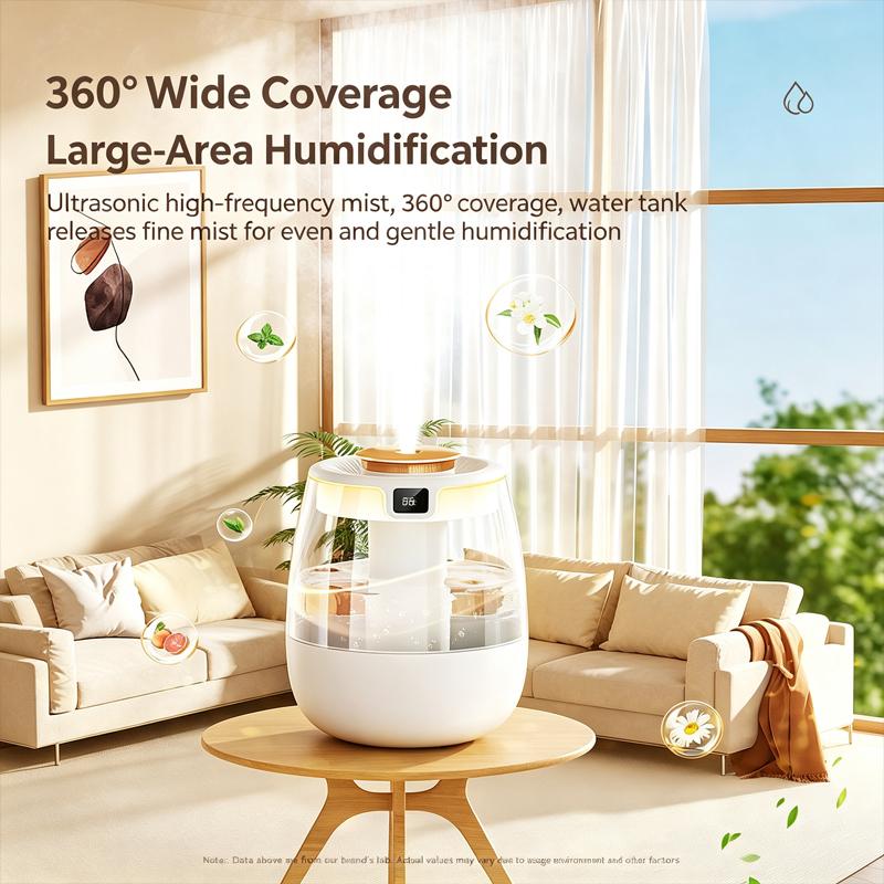 Ultrasonic Air Humidifier, Dual Nozzle Desktop Humidifier, Quiet Fine Mist Desk Humidifier for Bedroom Office Living Room