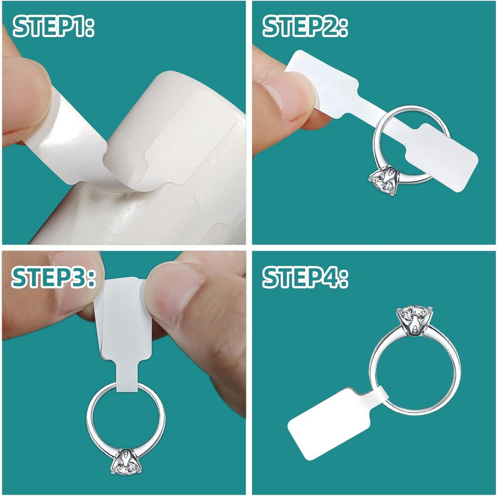 500pcs High-Quality Jewelry Tags Self-Adhesive Dumbbell Price Labels for Boutique Jewelry Store Pricing Organization