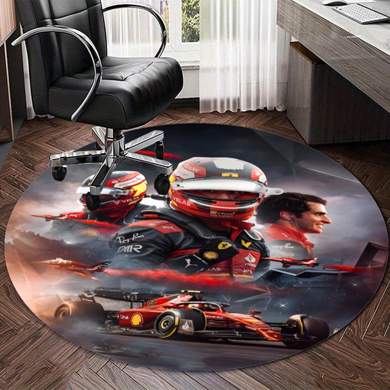 Personalized Charles Leclerc Round Chair Office Rug - Perfect for Mat, Office Chair & More - Ideal Gift for Birthdays and Holidays