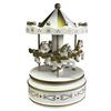 Miniature Horse Carousel Wooden Music Box with Rotating Merry-Go-Round Horses, Wind-Up Musical Figurine Nursery Decor for Baby Room Home Decor,