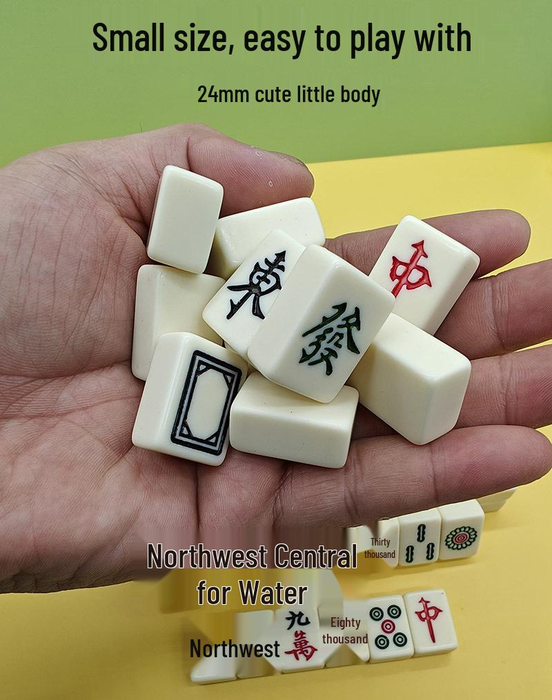 Compact Mahjong Set: Portable 24# Mini Tiles for Dorms, Home, Travel & Camping
