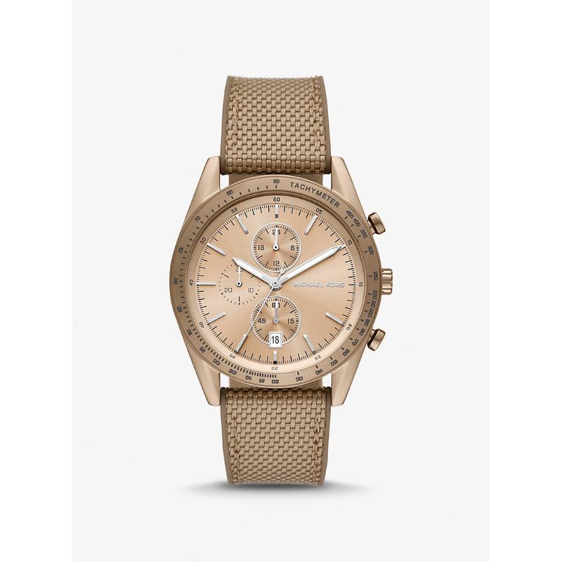 

Мужские часы Michael Kors Oversized Warren Бежевые с золотистым покрытием и нейлоновым ремешком MK9145 бежевый