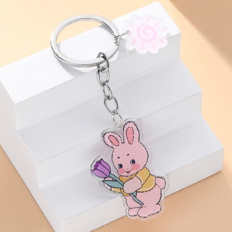 Flower Butterfly Heart Keychains Cartoon Pendant Keyring Handbag Charm Pendant