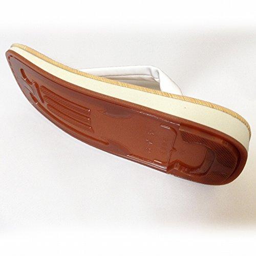 Edoten Geta Sandals, Made In Japan, Yellow Tatami Fabric, Non-Slip Candy Soles, White Straps, Size 3L (XXL)