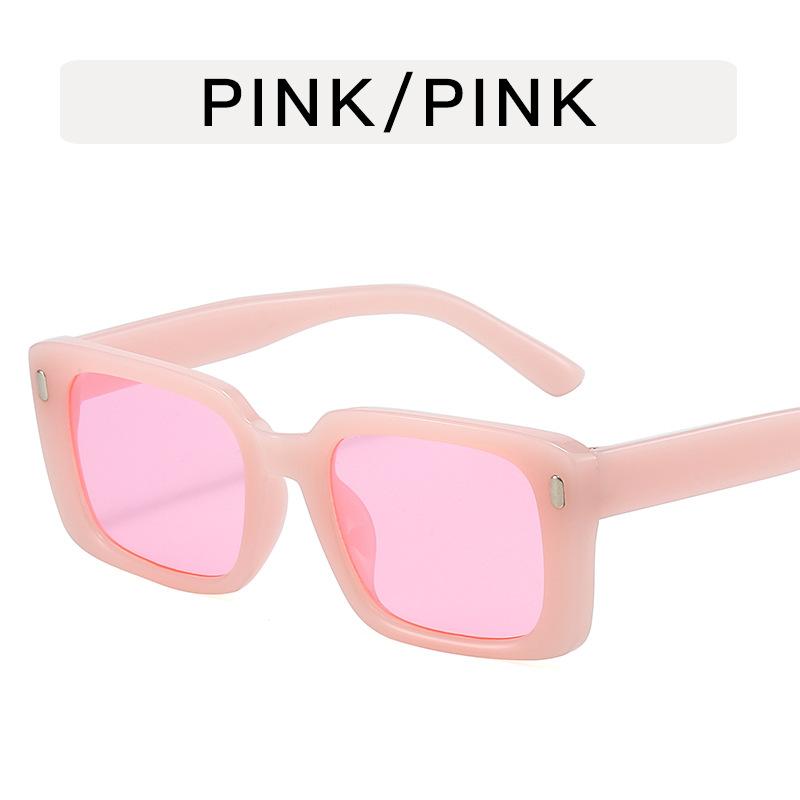 Rectangle Shape Female Sun Glass Korean Fashion Rivets Decoration Sunglasses for Men Fashion Trendy Party Sunglasses