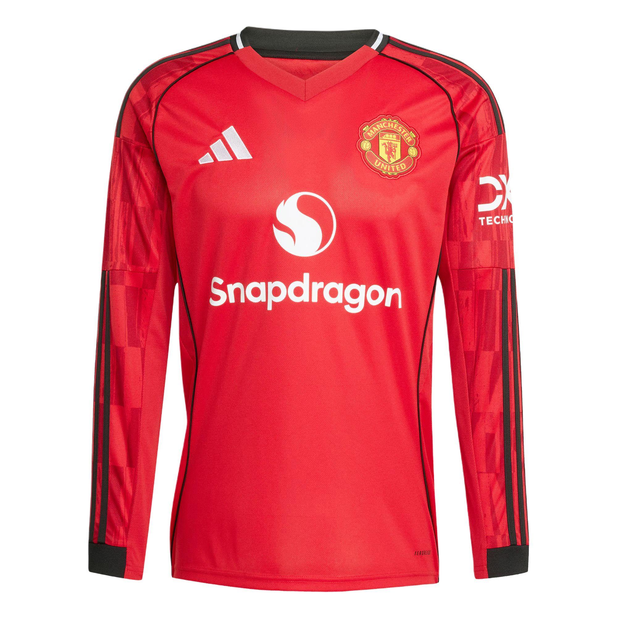 

Adidas Manchester United 25/26 Home Aeroready Fan Version Slim Fit V-Neck Long Sleeve Football Shirt Men Tops JP3037 M