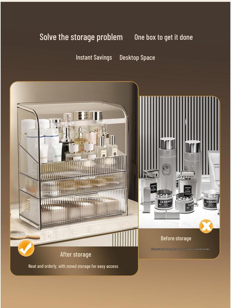 Dustproof Acrylic Makeup Organizer with Drawers
