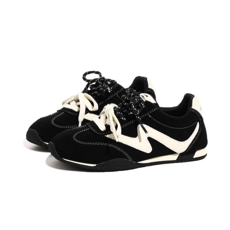 Fashion German Training Shoes Women 2025 New Genuine Leather Women Sneakers Flat Lace-up Retro Large Size Forrest Gump Shoes Women