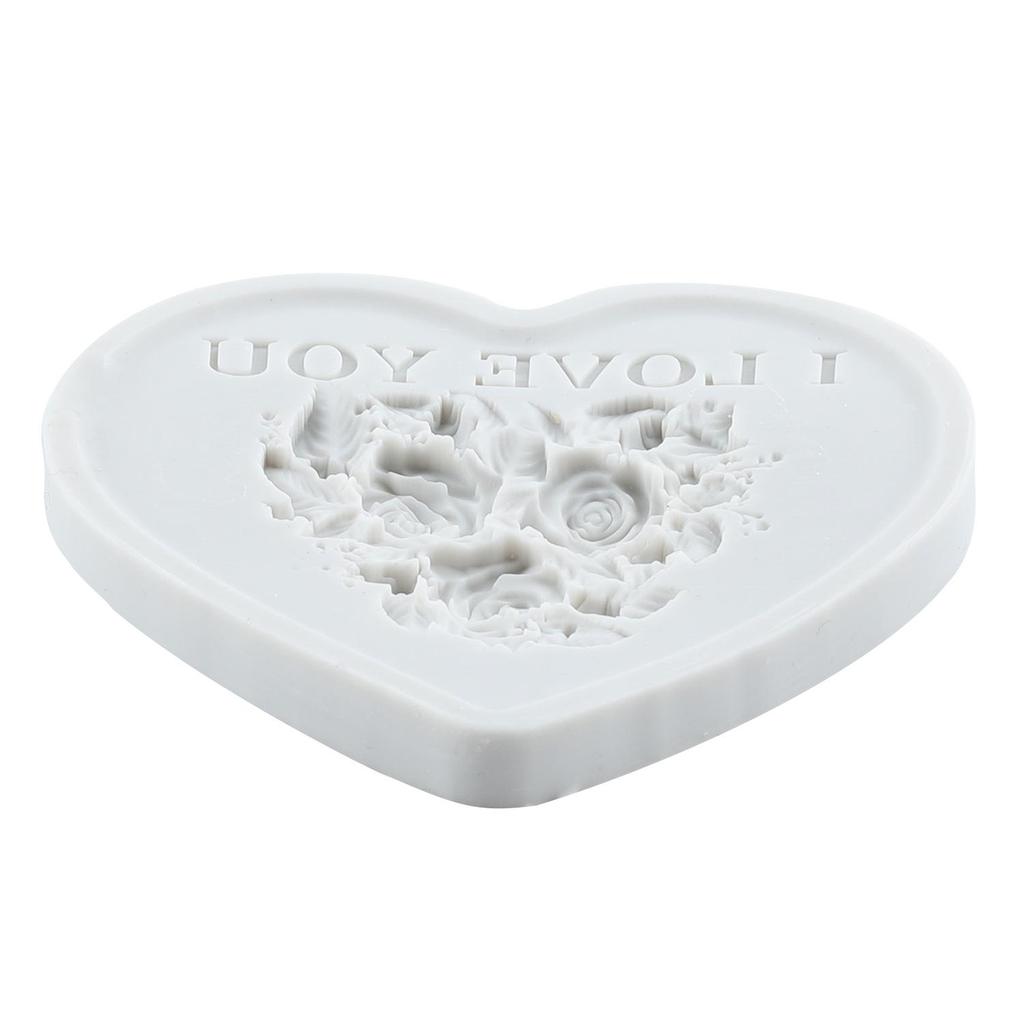 Heart Silicone Molds Love Heart Rose Flower Fondant Mold Relief Flower Mold Cake Decorating Tools Cupcake Topper Candy Chocolate Gumpaste Mold