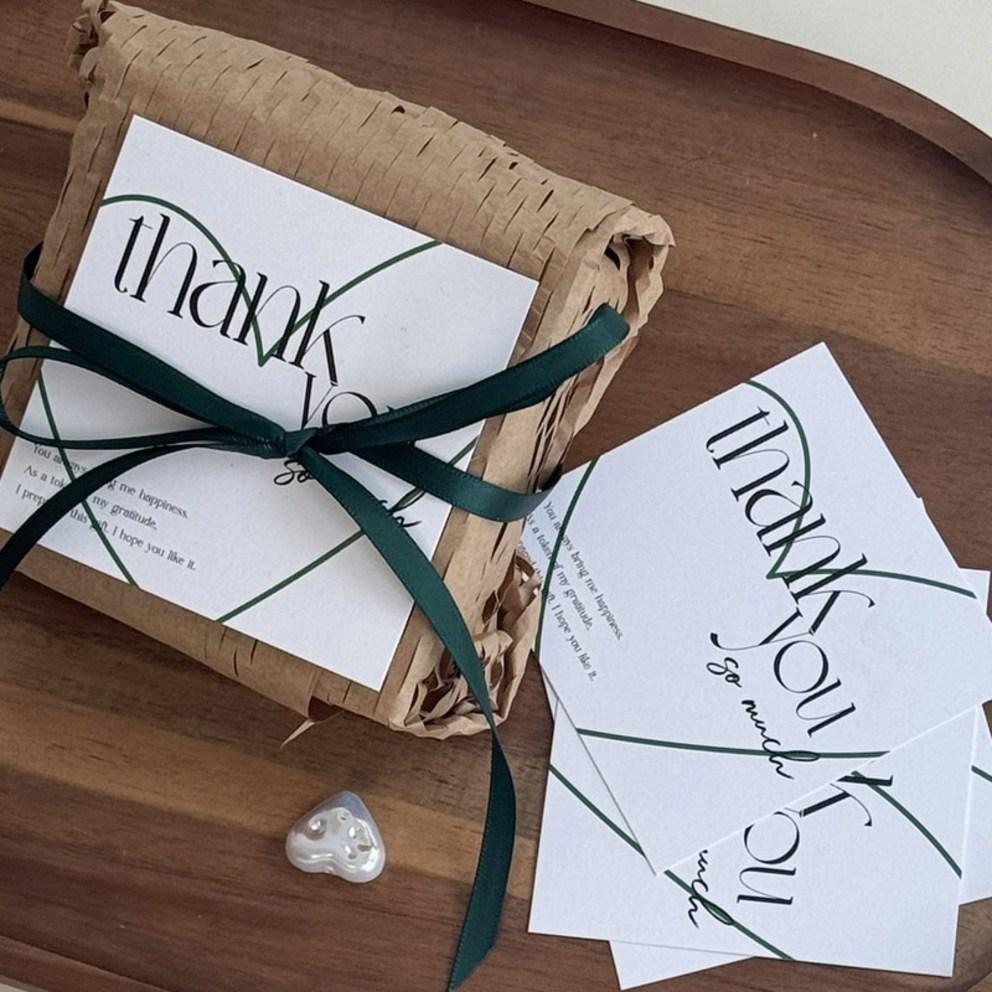 Best Pack Love Thank You Photocards 8 x 8 cm, Green, 40 pcs