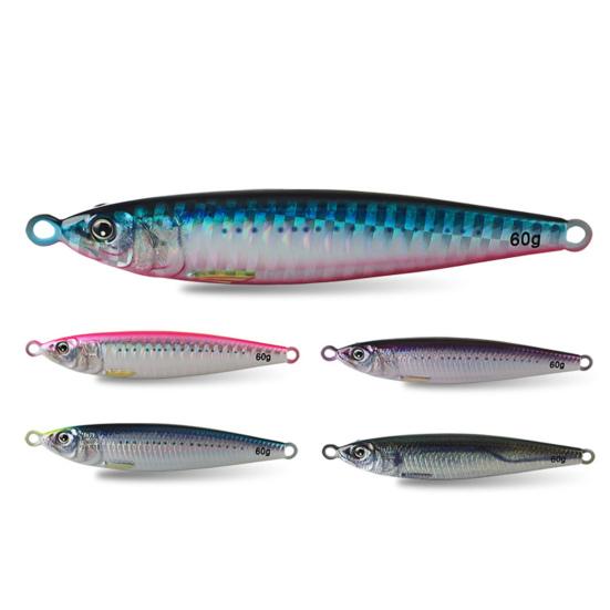 9 ס"מ 60 גרם 3D ביוני זוהר אנכי ג'יג דיג במים מלוחים פיתוי דיג ים פיתוי כפית פיתוי לדג סלמון טונה