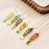 Collier Vitré Mobile Bijoux Dorés Colorés Personnalité Collier Poisson Émail Femme