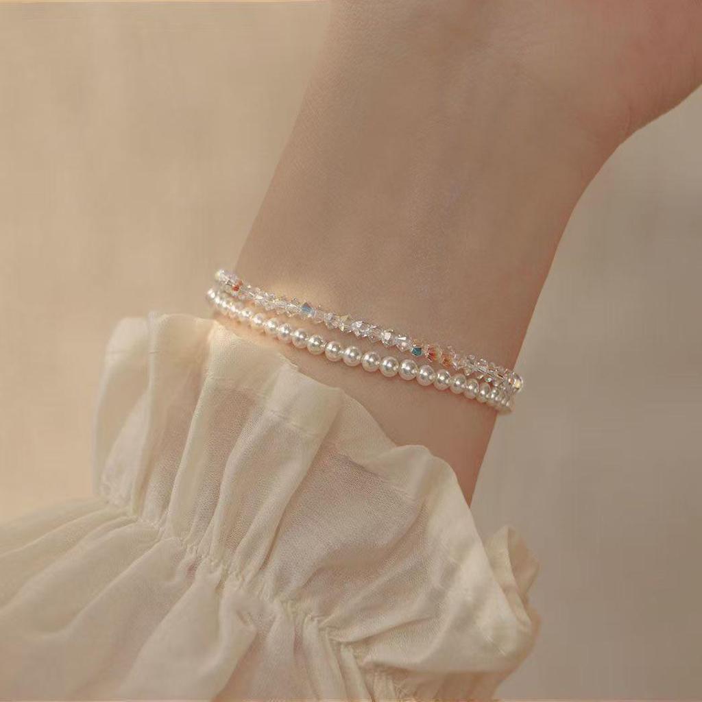 Exquisite AB Iridescent Crystal Bracelet - Luxe Layered Fashion Accessory