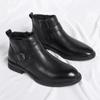 2024 Men's Shoes High Top British Motorcycle Leather Boots Men Thick Sole Trend Chelsea Boots Mens Casual Shoes platform boots