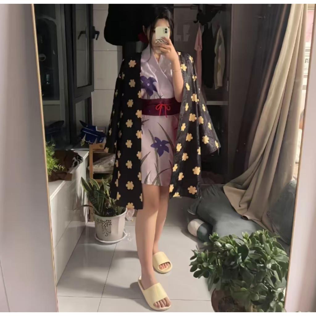 The Piece King Ghost Island Chapter Dark Pattern Robin Kimono Cos Costume Anime Anime Nicole Robin Cosplay Costume
