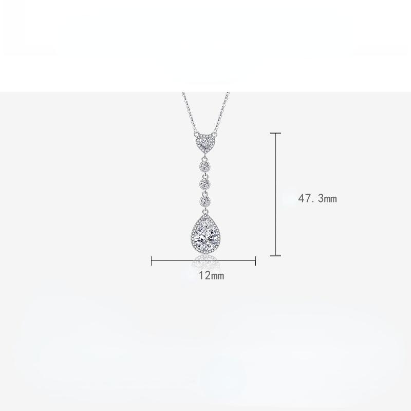 BELLA BOX Tropfenförmige Zirkon Anhänger Halskette Mehrfarbig Mode Hochzeit Verlobung Schmuck