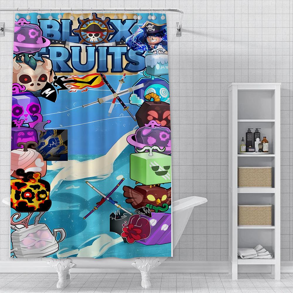 Shower Curtain Waterproof Polyester Fabric Paint Colorful Bath Curtains B-Blox Fruit Pupil Home Bathroom Decor Curtain With Hook