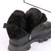 Booties 2025 New Korean Style Fleece-Lined Autumn Winter High-Top Cotton Shoes Women's Boots High Heel Mid-Calf Bootsins