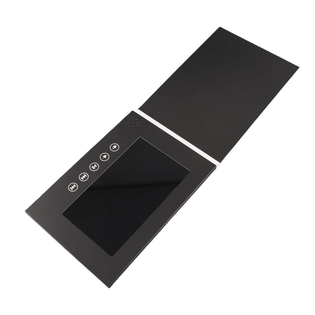 Tarjeta de felicitación electrónica Pantalla a color LCD Folleto de video personalizable para promoción de productos Aniversario de boda Negro
