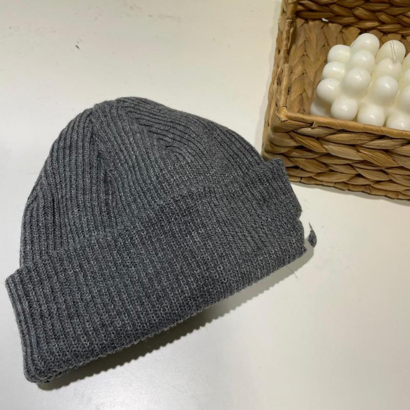 Autumn and Winter Pure Color Knitted Women's Warm Woolen Hat