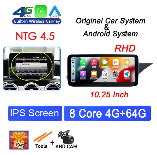 RHD 10.25" For Mercedes Benz E Class W212 2009 - 2015 Head Unit Android 14 Car Raido GPS Navigation Multimedia Player Video