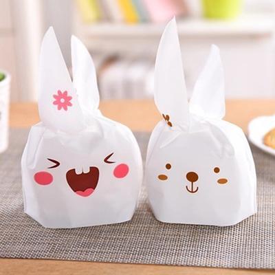 Geantă de depozitare drăguță Sac cadou cu urechi de iepure din desene animate Sac pentru bomboane Sac pentru pâine coaptă și fursecuri Sac pentru dim sum